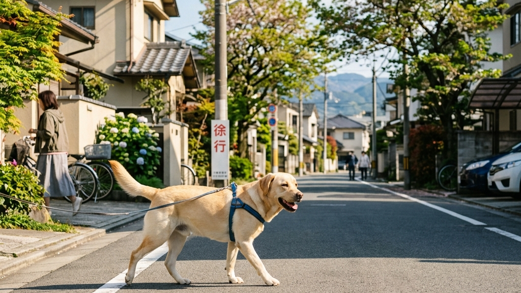 抗真菌薬の投薬管理をする飼い主と犬（実写風）