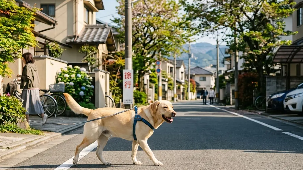 抗真菌薬の投薬管理をする飼い主と犬（実写風）