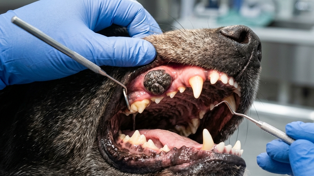 食事をつらそうにしている犬の様子を心配そうに見守る日本人女性（実写風）