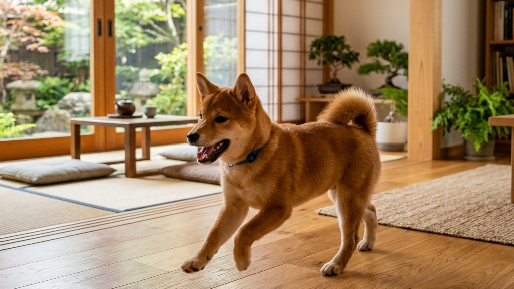 駆虫薬を服用した後に元気を取り戻した子犬と安心する飼い主の様子（実写風）