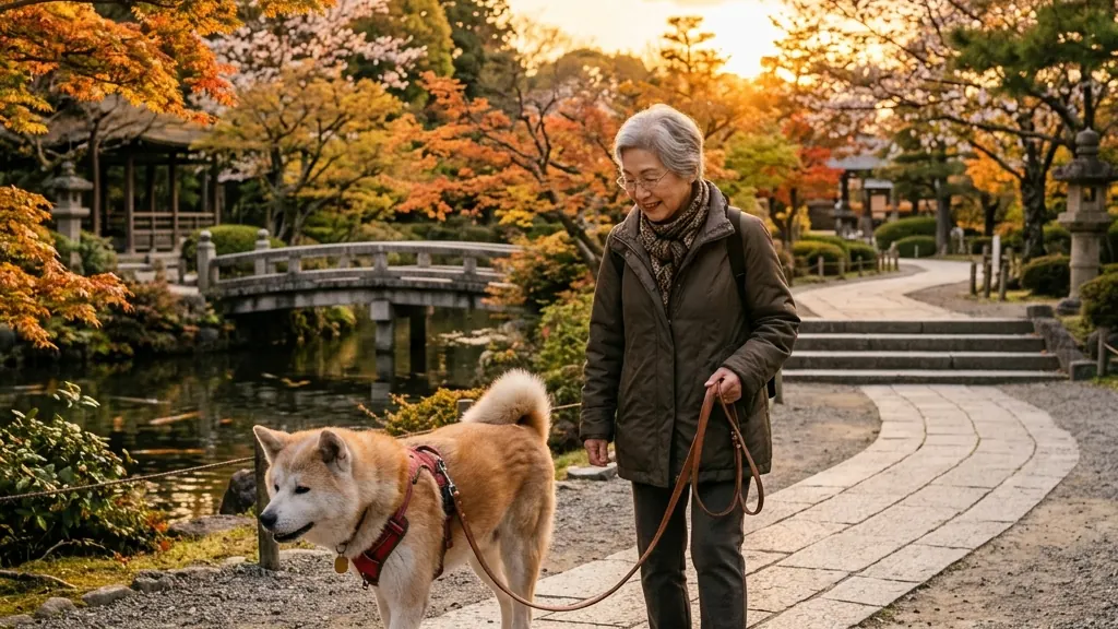 老犬の腹部を超音波検査で丁寧に確認する獣医師と安心して診察を受ける犬（実写風）