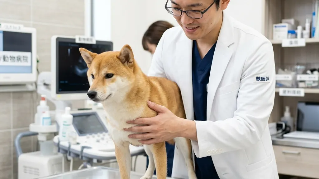 犬の腹壁筋膜の模式図と臓器脱出のイメージ（実写風）
