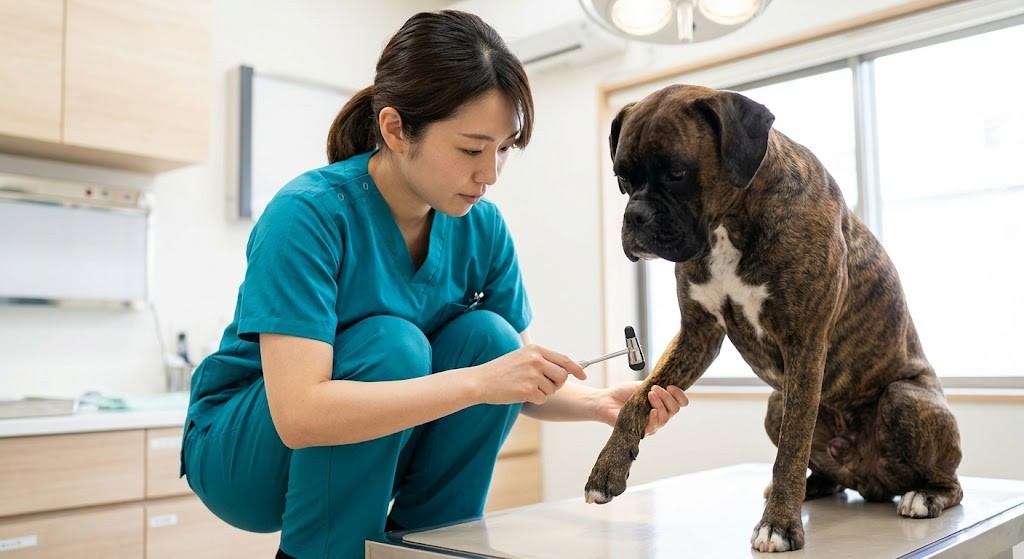 犬の頭部MRI断面と腫瘍部位を示すイメージ（実写風）