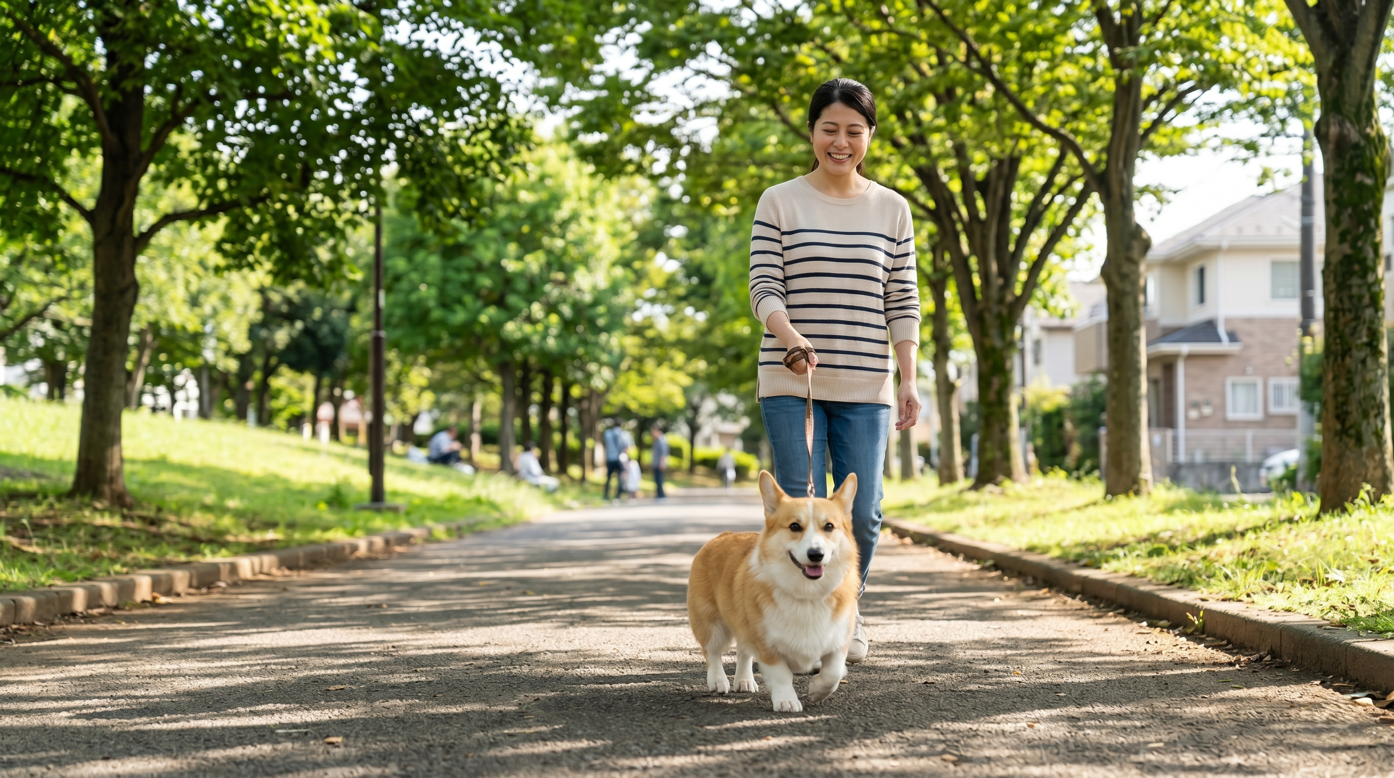 ノミ予防スポットオン剤を首筋に塗布される犬（実写風）