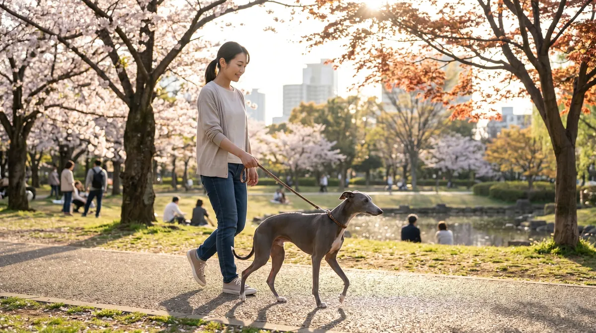 治療後に鼻周りが清潔になった犬と笑顔の飼い主（実写風）