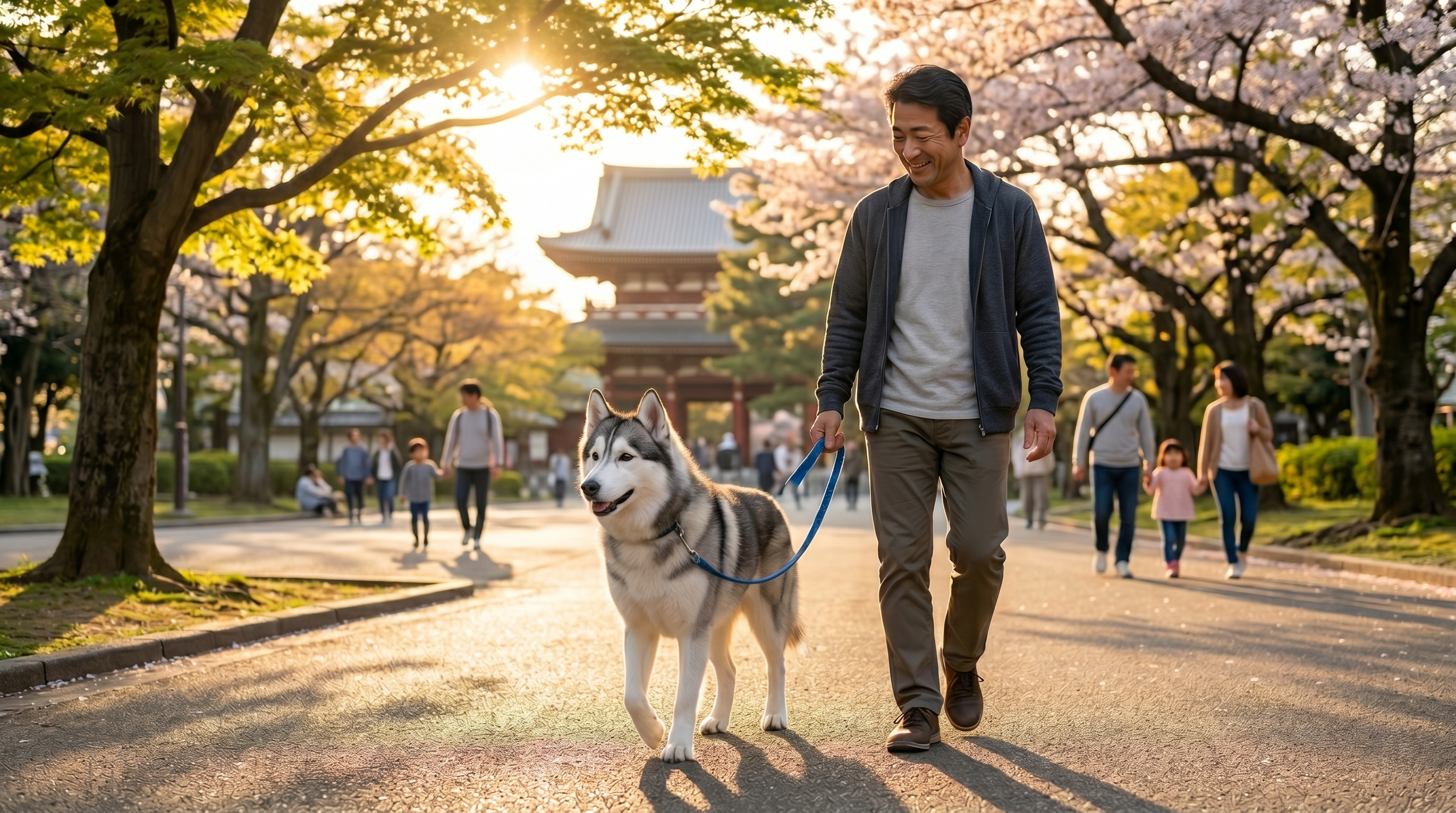 日常生活を送る視力の落ちた犬（実写風）