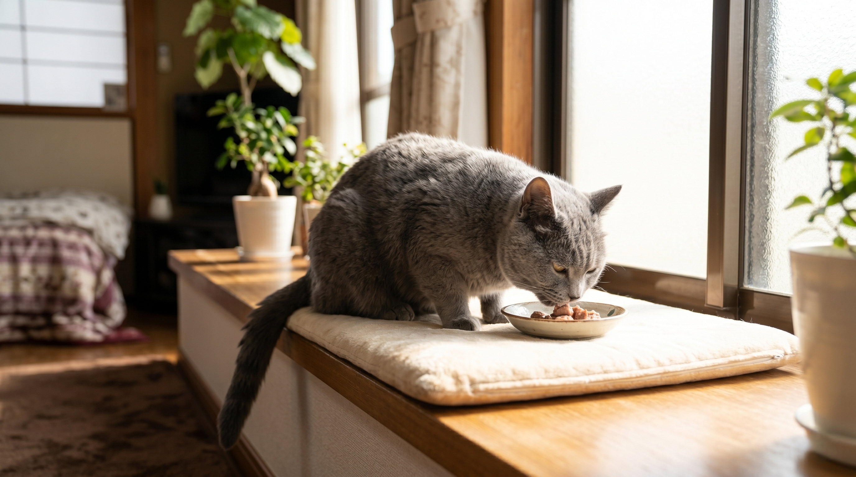 動物病院で内視鏡検査の説明を受けている日本人飼い主と獣医師（実写風）