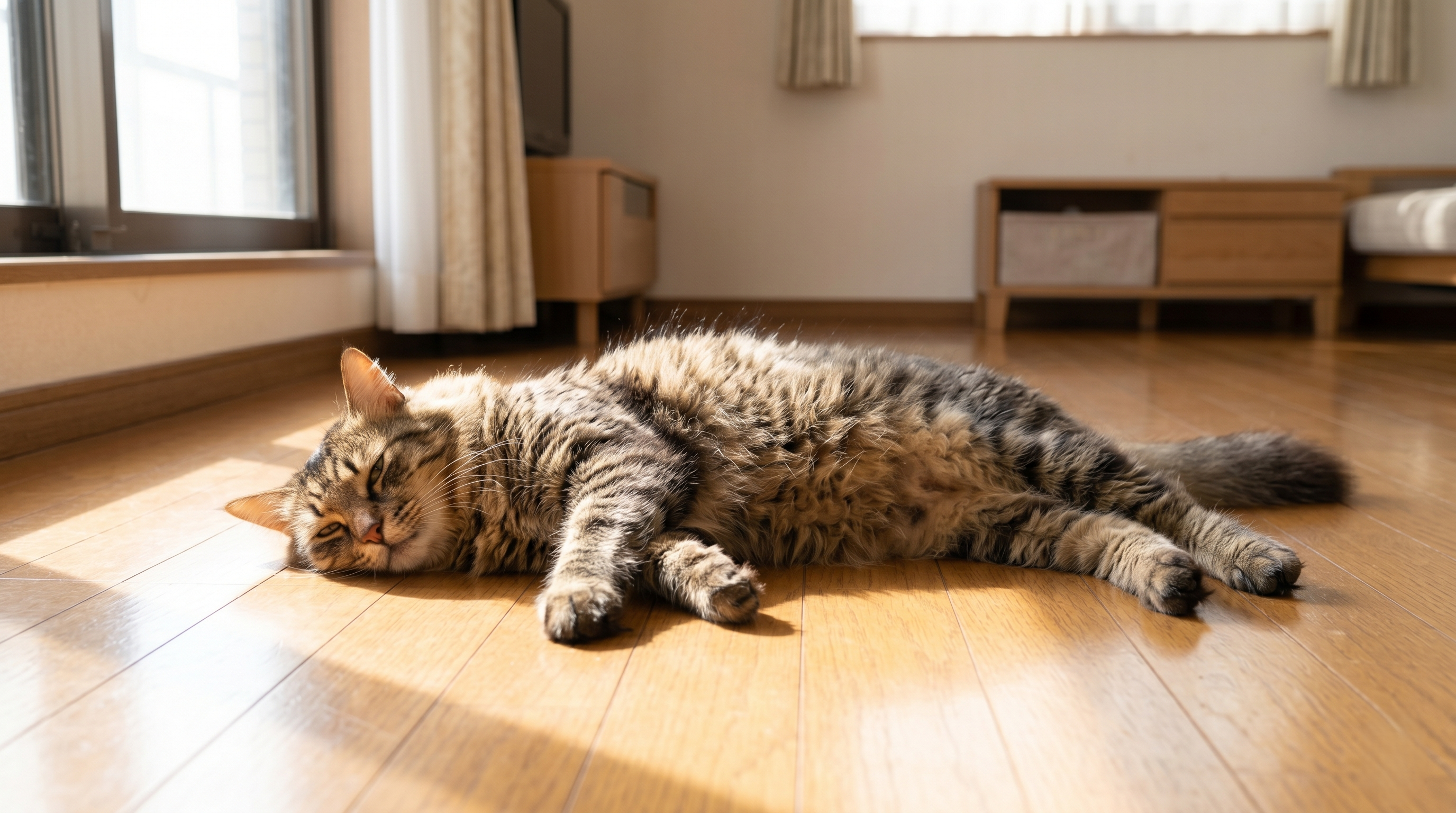 獣医師から猫のノミ駆除薬の使い方を説明されている日本人女性飼い主（実写風）