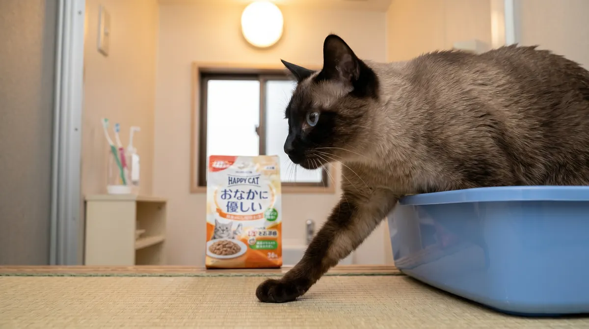 動物病院で腹部超音波検査を受けている猫と獣医師（実写風）