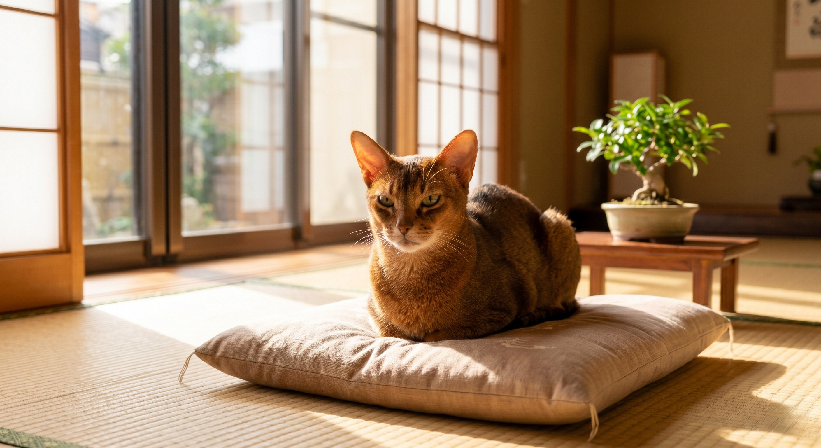 動物病院で猫の皮膚検査を行い皮膚搔爬標本を確認している獣医師（実写風）