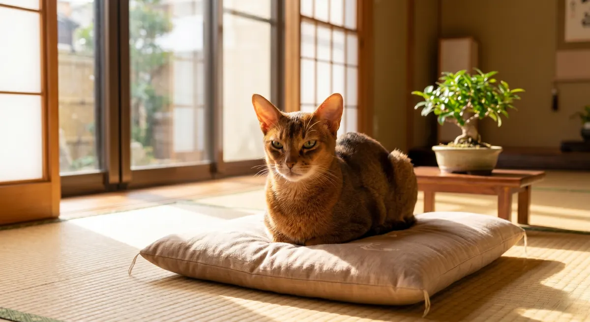動物病院で猫の皮膚検査を行い皮膚搔爬標本を確認している獣医師（実写風）