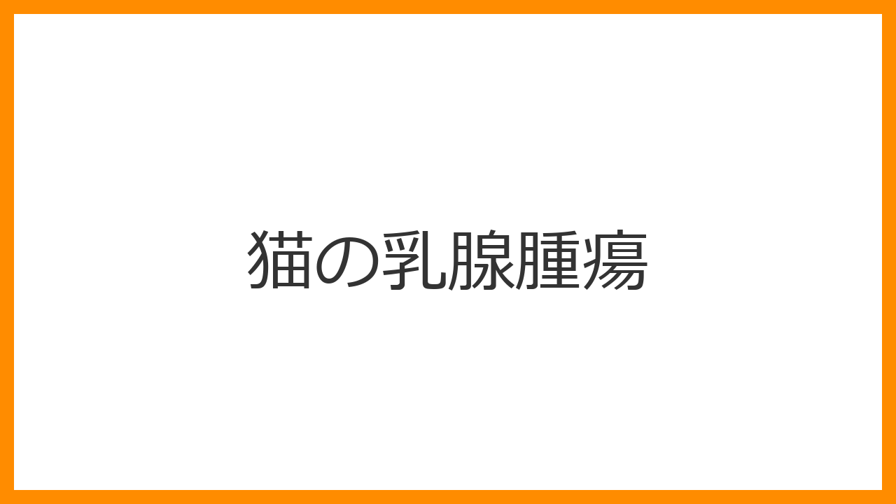 【猫の乳腺腫瘍】しこりを発見したら88%が悪性！避妊手術が最強の予防と根治目指す広範切除術を解説