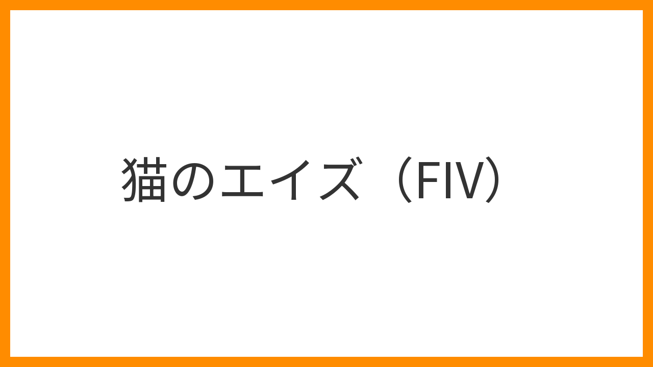 【猫のエイズ（FIV）】免疫低下による日和見感染を繰り返す猫免疫不全ウイルス感染症の全貌