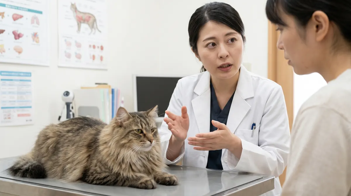 同じ食器を共有している複数の猫（実写風）